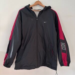 Vintage Retro Nike Red & Black Sport Windbreaker Jacket size Large